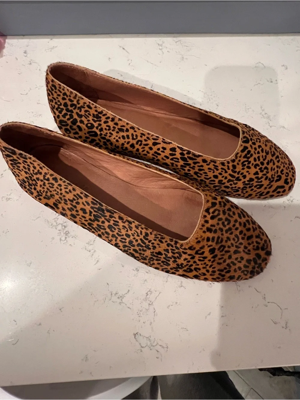 Madewell Leopard-Print Ballet Flats in Tan and Black